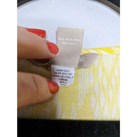 Banana Republic Yellow Artsy Diamond Blouse Small - Picture 8 of 11